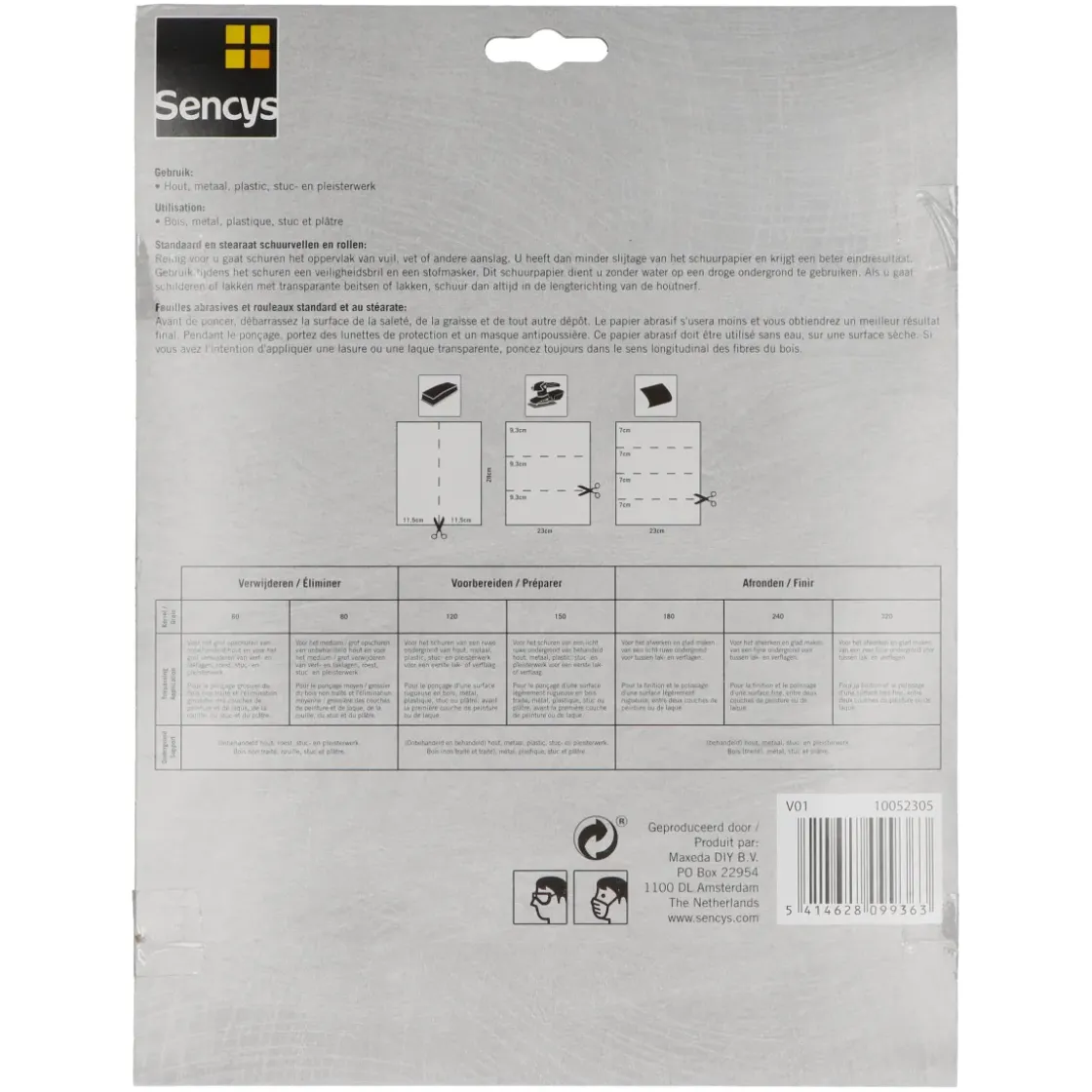 Sencys Schuurvel A/O 230X280Mm P80 3St-Brico Outlet