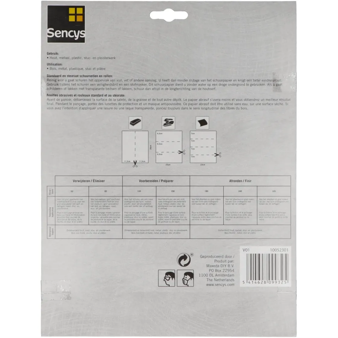 Sencys Schuurvel Stearaat Wit 230X280Mm P240 3St-Brico Sale