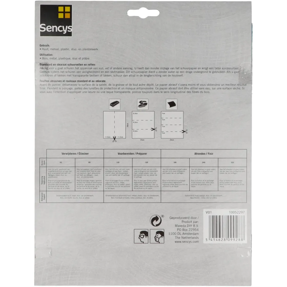 Sencys Schuurvel Stearaat Wit 230X280Mm P80 3St-Brico Best