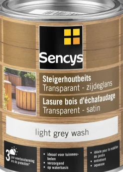 Sencys Steigerhoutbeits Transparant Light Grey Wash 750Ml-Brico