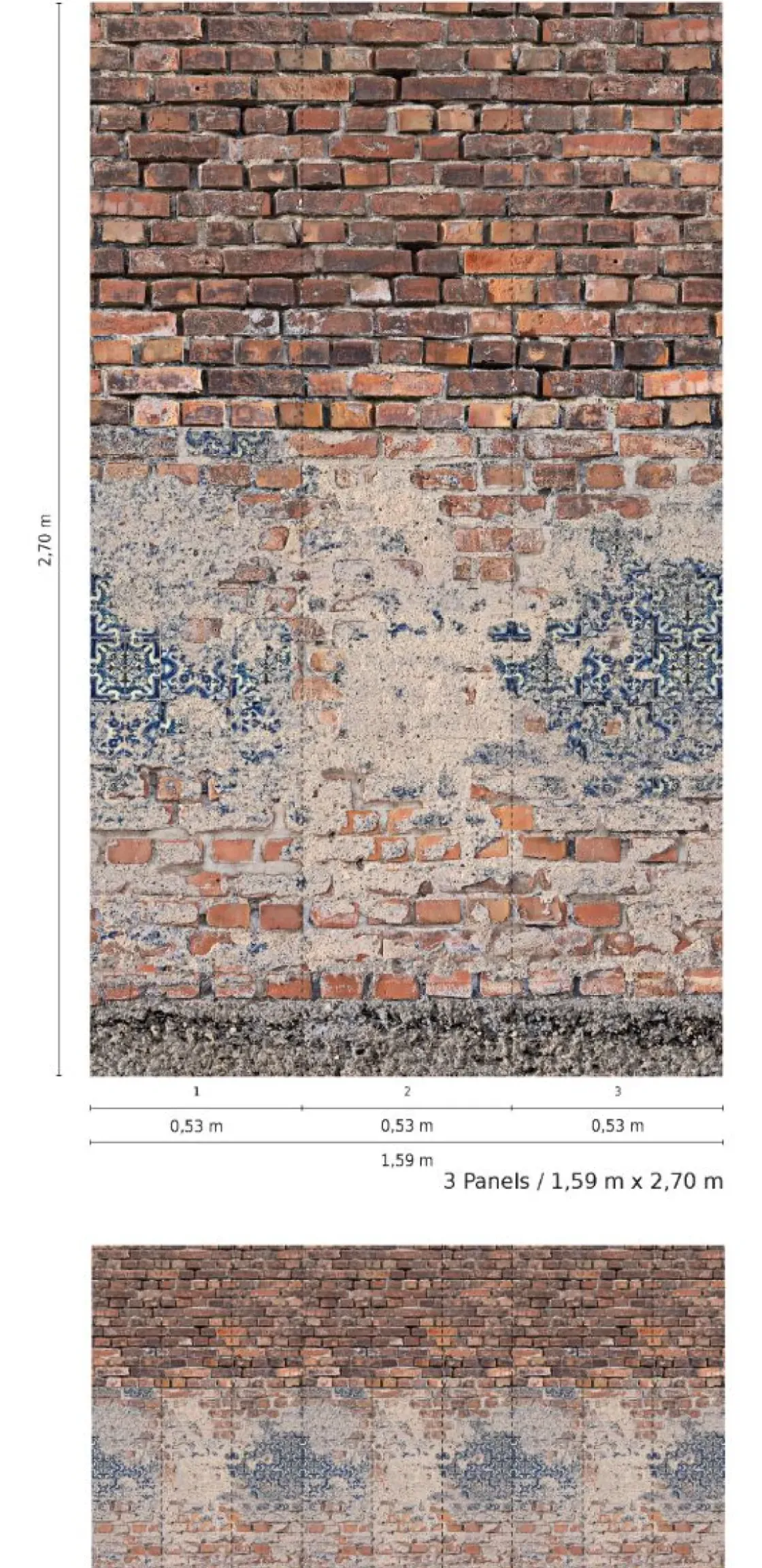 Smart Art Fotobehang Bakstenen Muur Met Tegels-Brico Clearance