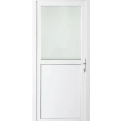 Solid Buitendeur Esterno E01 1/2 Beglaasd Wit Rechts 98X218Cm-Brico Best