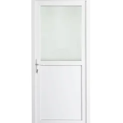 Solid Buitendeur Esterno E01 1/2 Beglaasd Wit Links 98X218Cm-Brico Best