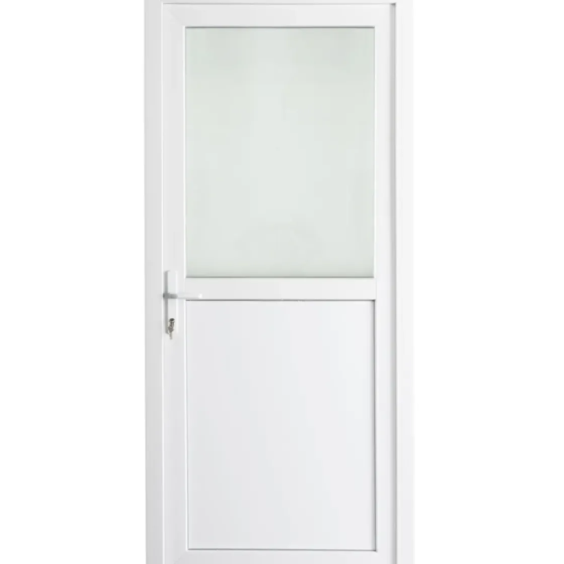 Solid Buitendeur Esterno E01 1/2 Beglaasd Wit Links 98X218Cm-Brico Best