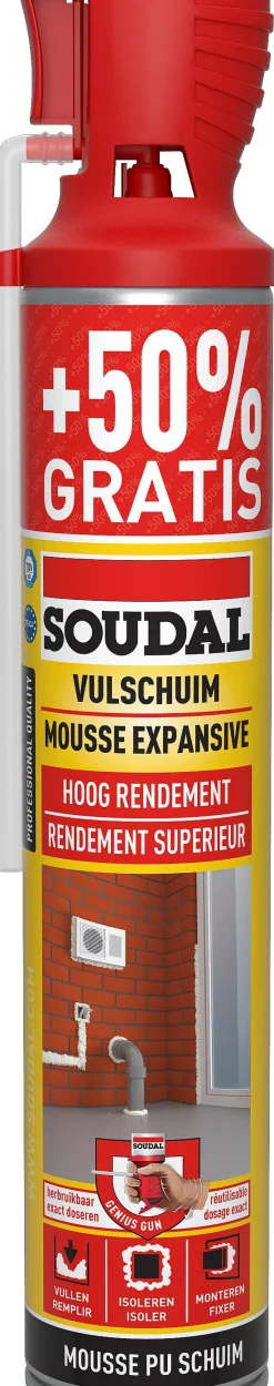Brico Soudal Genius Promo Isolatieschuim 500Ml + 250Ml Clearance