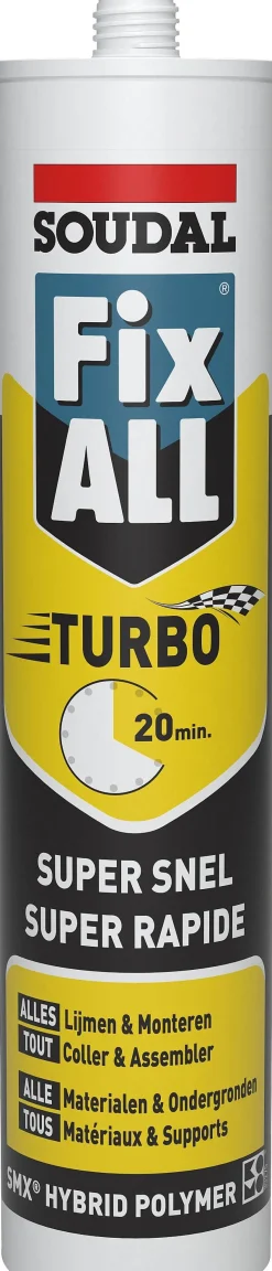 Brico Soudal Lijmkit Fix All Turbo Wit 290Ml Clearance