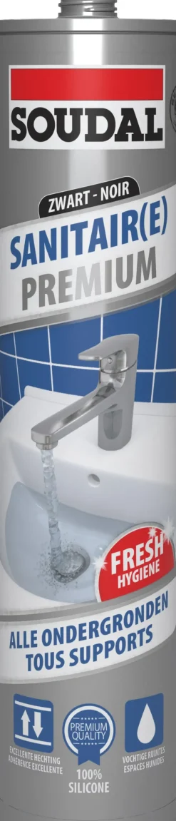 Soudal Silicone Sanitaire Premium Zwart 290Ml-Brico Sale