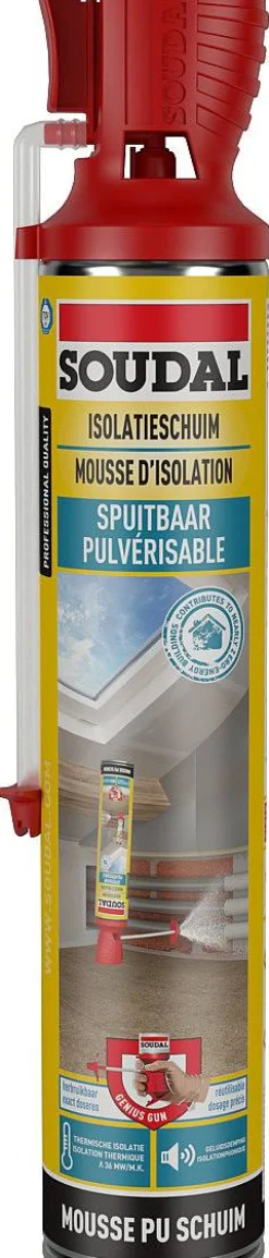 Brico Soudal Spuitbaar Isolatieschuim Genius Gun 700Ml Hot