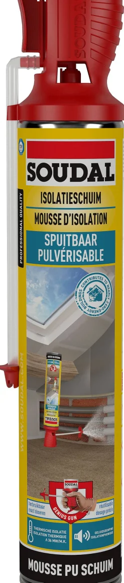 Brico Soudal Spuitbaar Isolatieschuim Genius Gun 700Ml Hot