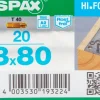 Spax Schroef 'Hi.Force' Rvs 8X80Mm 20 Stuks-Brico Best