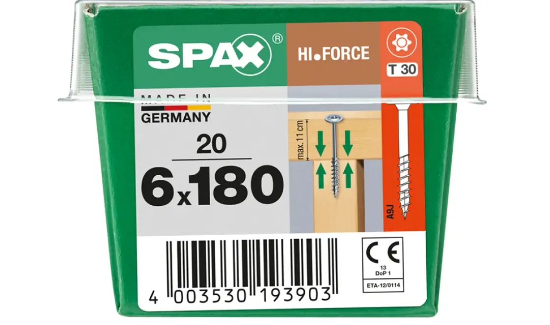 Spax Schroef 'Hi.Force' Wirox 6X180Mm 20 Stuks-Brico Sale