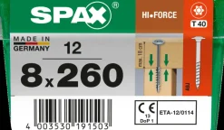 Spax Schroef 'Hi.Force' Wirox 8X260Mm 12 Stuks-Brico Clearance