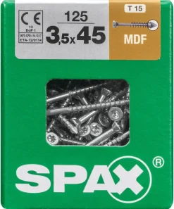 Spax Schroef Voor Mdf 'T-Star' Wirox 3.5X45Mm 125 Stuks-Brico New