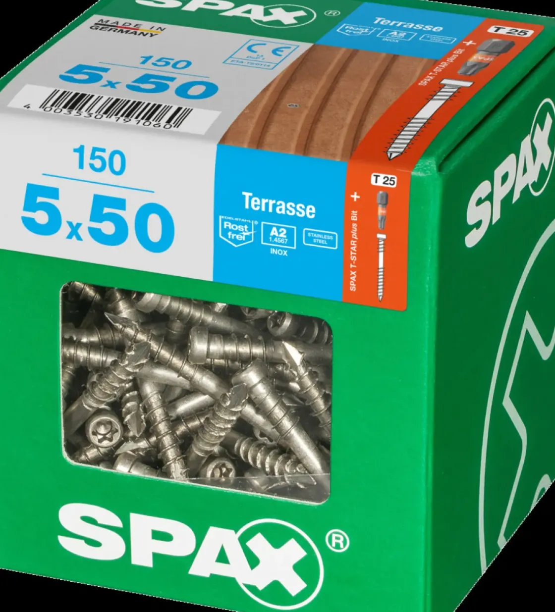 Spax Terrasschroef A2 Rvs 50X5Mm 150St-Brico Discount