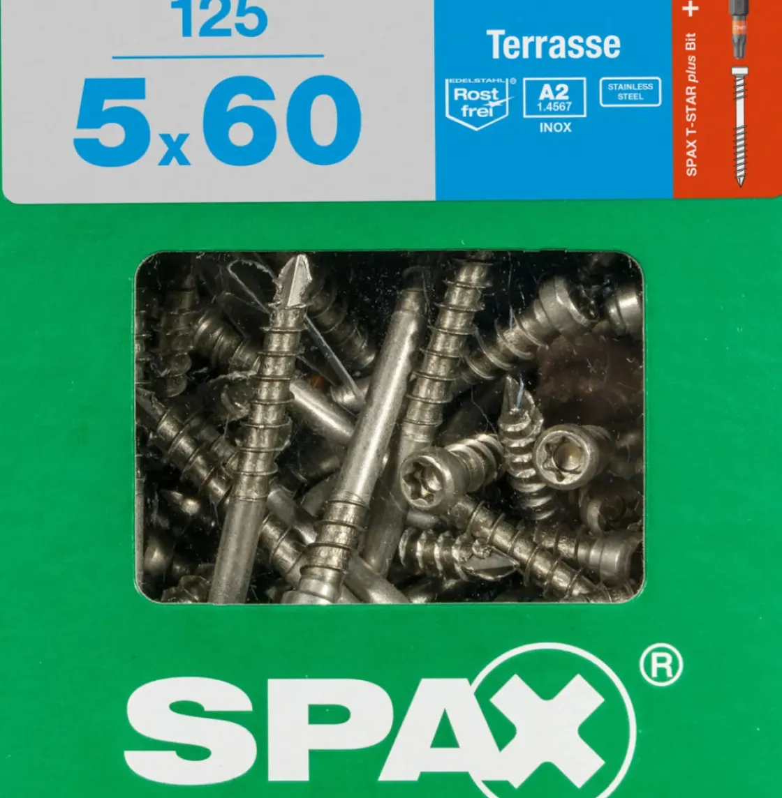 Spax Terrasschroef A2 Rvs 60X5Mm 125St-Brico Online