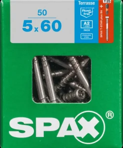 Spax Terrasschroef Terras A2 Rvs 60X5Mm 50St-Brico New