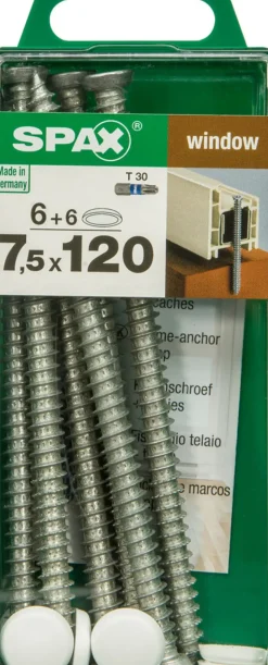 Spax-Ra Kozijnschroef 'T-Star' Wirox 7.5X120Mm 6 Stuks-Brico New