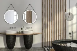 Brico Spiegel Barber Rond Met Verlichting Touch Sensor En Spiegelverwarming Zwart O75Cm Outlet