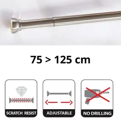 Brico Spirella Douchestang Kreta 75-125Cm Zilver Geborsteld New