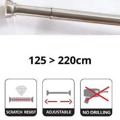 Brico Spirella Douchestang Kreta 125-220Cm Zilver Geborsteld Discount