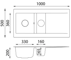 Brico Spoelbak Einna 1,5 Bak 100X50X20Cm Composiet Betongrijs New