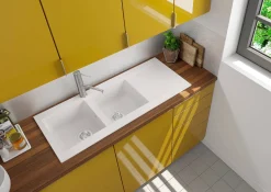 Brico Spoelbak Einna 2 Bakken 116X50X20Cm Composiet Wit Discount