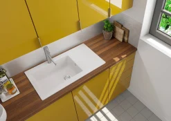 Brico Spoelbak Einna 1 Xl Bak 86X50X20Cm Composiet Wit Discount