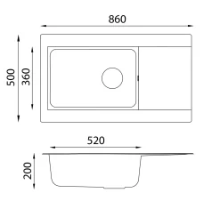 Brico Spoelbak Einna 1 Xl Bak 86X50X20Cm Composiet Wit Discount