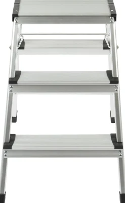 Brico Steppy Huishoudtrap Aluminium Dubbel 3 Treden Platform 31X20 Cm