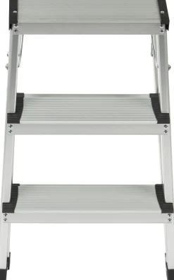 Brico Steppy Huishoudtrap Aluminium Dubbel 3 Treden Platform 31X20 Cm