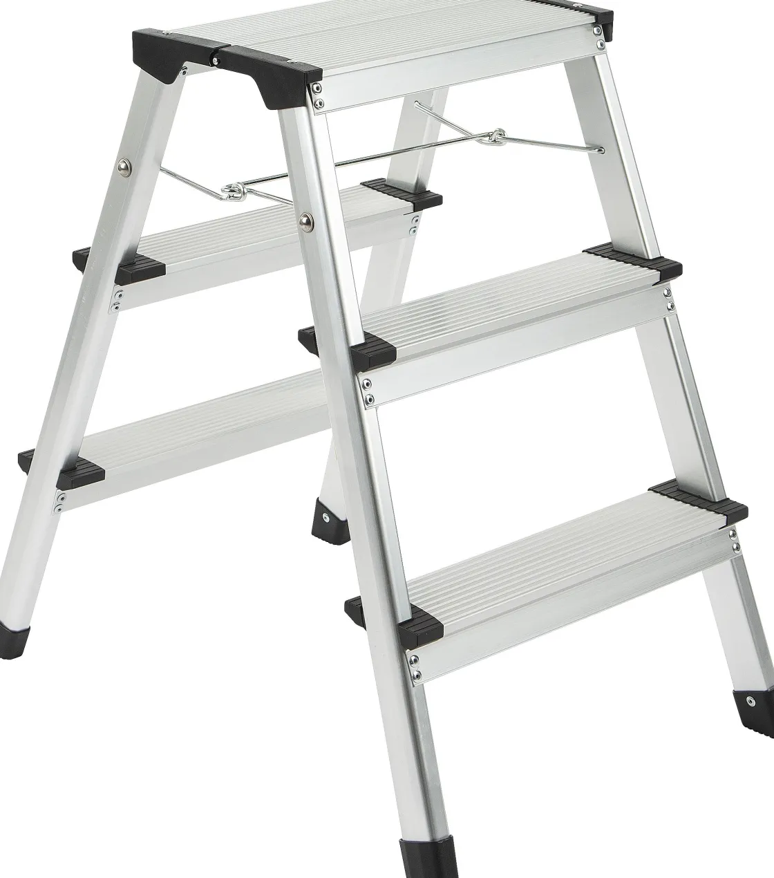 Brico Steppy Huishoudtrap Aluminium Dubbel 3 Treden Platform 31X20 Cm