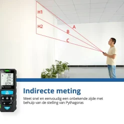 Brico Techweise Laser Afstandsmeter 50M - Met Alle Meetopties New