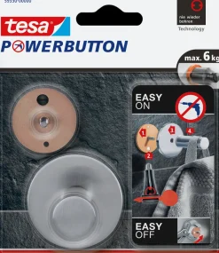 Tesa Powerbutton Haak Rond Glanzend Mat Chroom 6Kg-Brico Sale