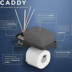 Brico Tiger Caddy Toiletrolhouder Met Planchet Zwart Discount