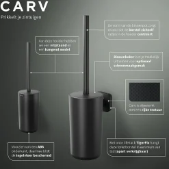 Brico Tiger Carv Toiletborstel Met Houder Vrijstaand Zwart