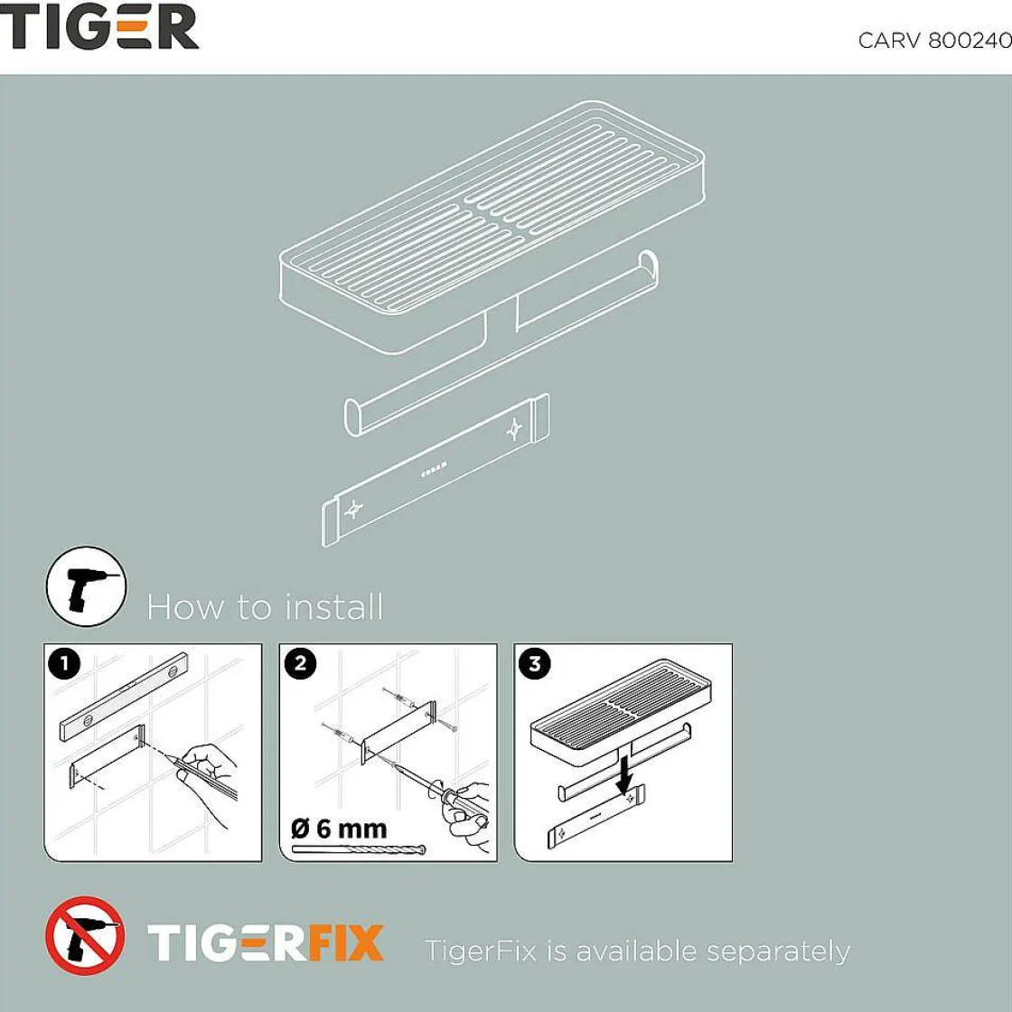 Brico Tiger Carv Toiletrolhouder Met Planchet Zwart Outlet