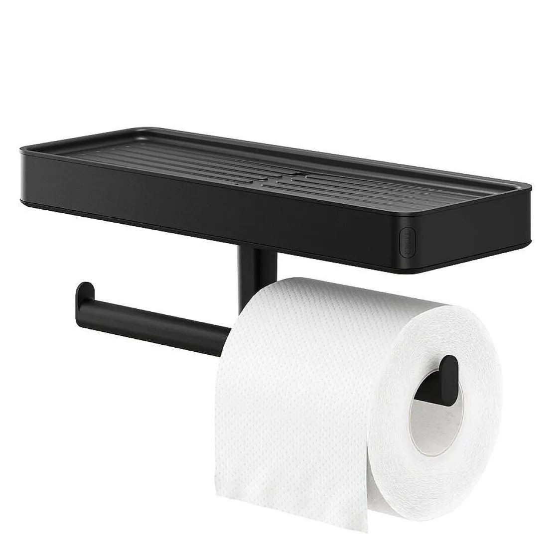 Brico Tiger Carv Toiletrolhouder Met Planchet Zwart Outlet