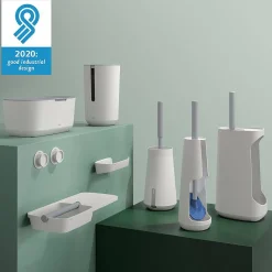 Brico Tiger Tess Reserverolhouder Met Deksel Vrijstaand Wit/Lichtgrijs Sale