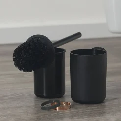 Brico Tiger Toiletaccessoireset Urban Toiletborstel Met Houder + Toiletrolhouder Zonder Klep + Handdoekhaak Zwart Hot