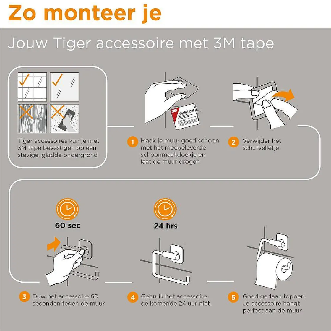 Brico Tiger Toiletrolhouder Colar Met Planchet Rvs Geborsteld Best