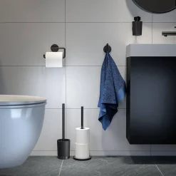 Brico Tiger Toiletrolhouder Tune Metaal Geborsteld Zwart Hangend Online