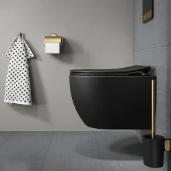 Brico Tiger Toiletrolhouder Tune Met Klep Messing Geborsteld / Zwart Outlet