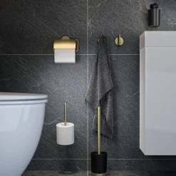 Brico Tiger Toiletrolhouder Tune Met Klep Messing Geborsteld / Zwart Outlet