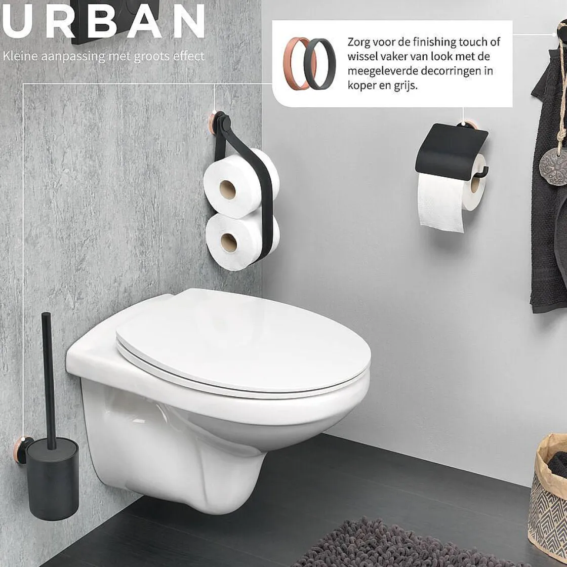 Brico Tiger Toiletrolhouder Urban Zwart Mat Best