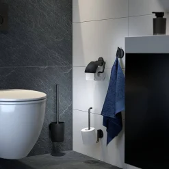 Brico Tiger Tune Toiletborstel Met Houder Zwart Metaal Geborsteld / Zwart New