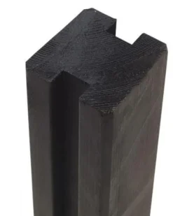 Tuinpaal Gegroefd Zwart 9X9X270Cm-Brico Best