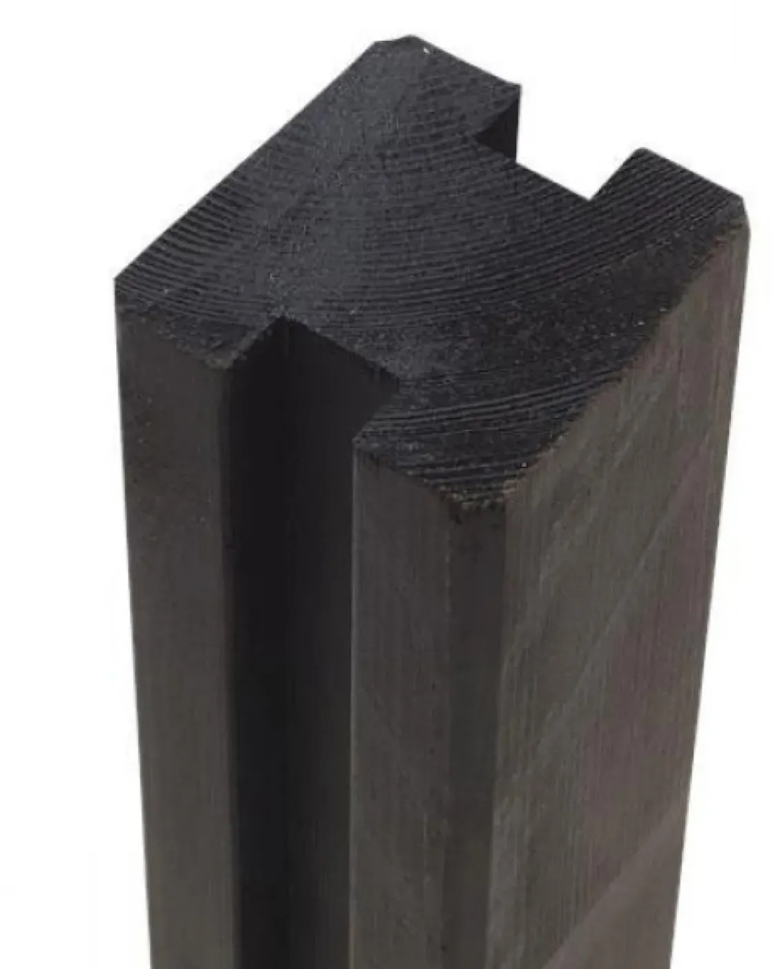 Tuinpaal Gegroefd Zwart 9X9X270Cm-Brico Best