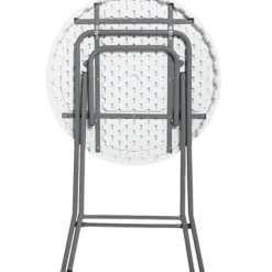 Tuintafel Party Staand Wit O80Cm-Brico Outlet