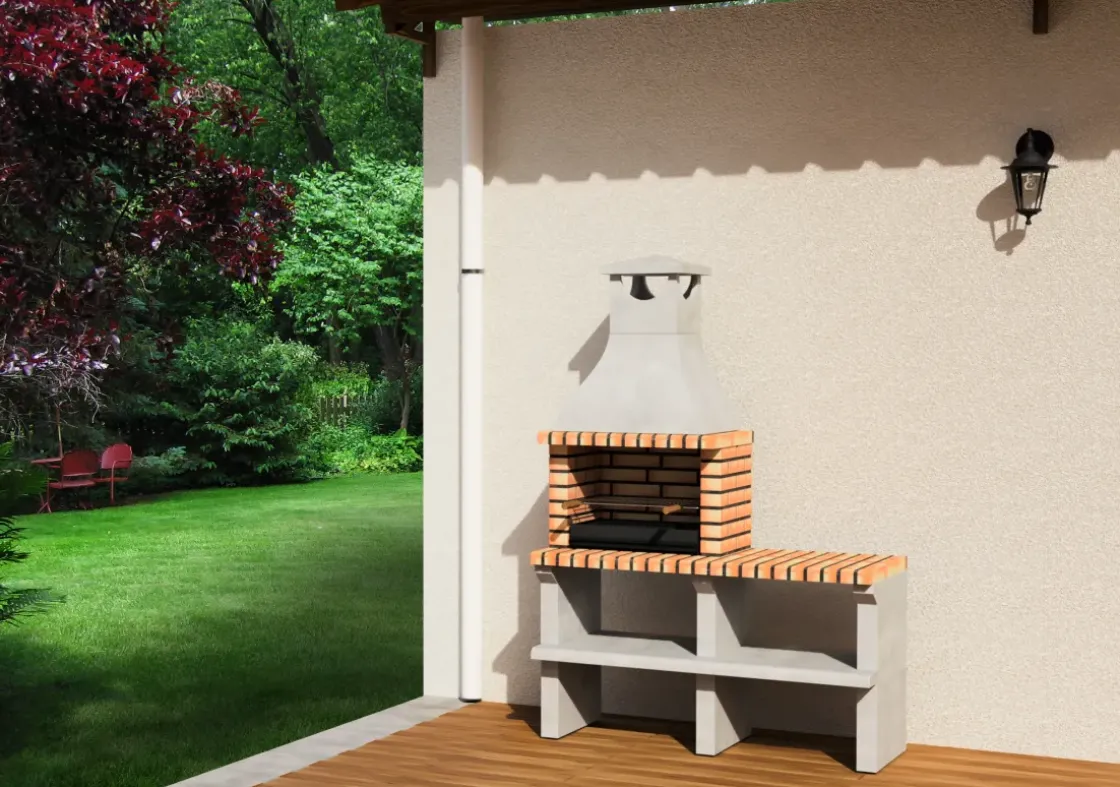 Tuozi Stenen Barbecue Napoles Deluxe 144X58X205Cm-Brico New