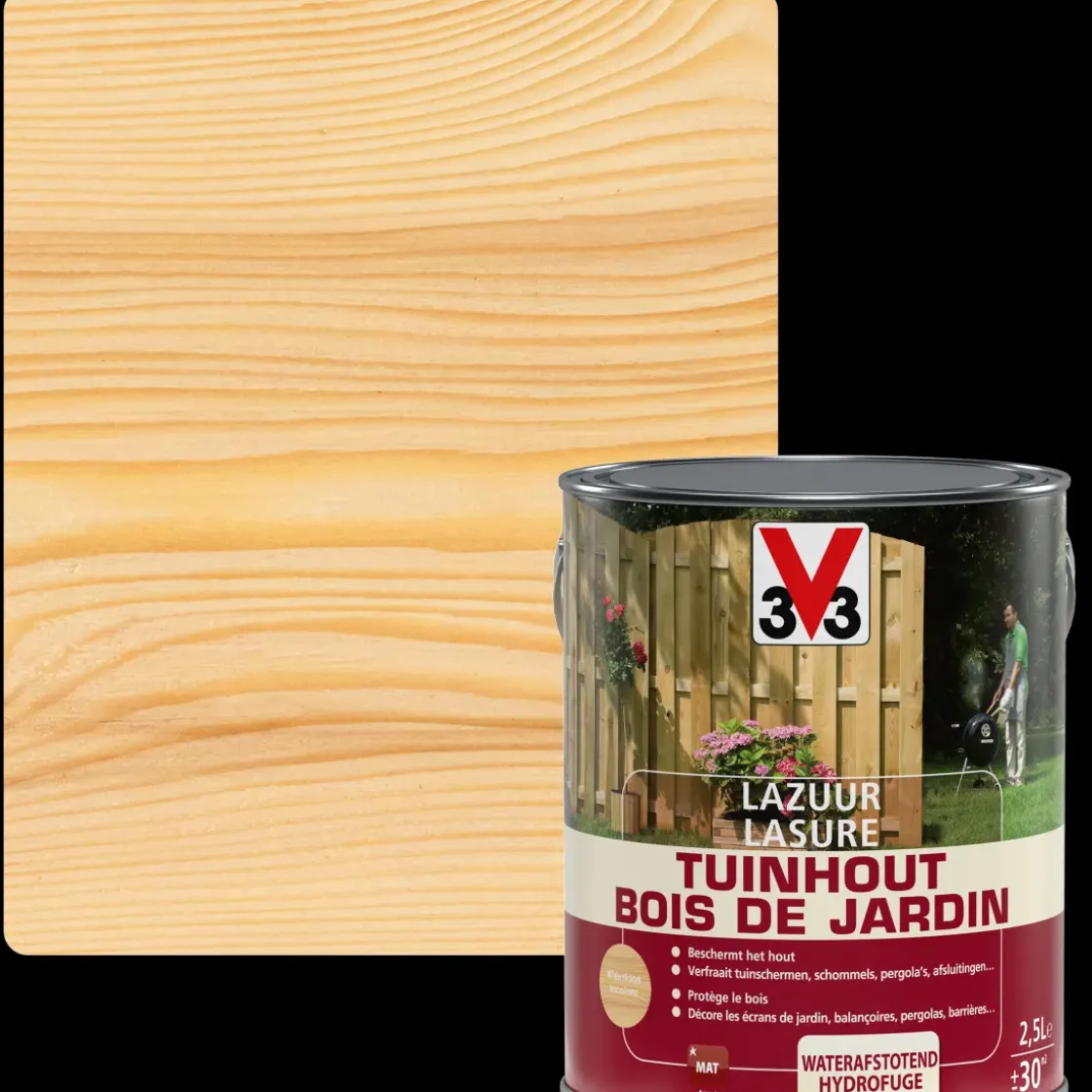 V33 Houtbeits Tuinhout Transparant Mat 2,5L-Brico Sale